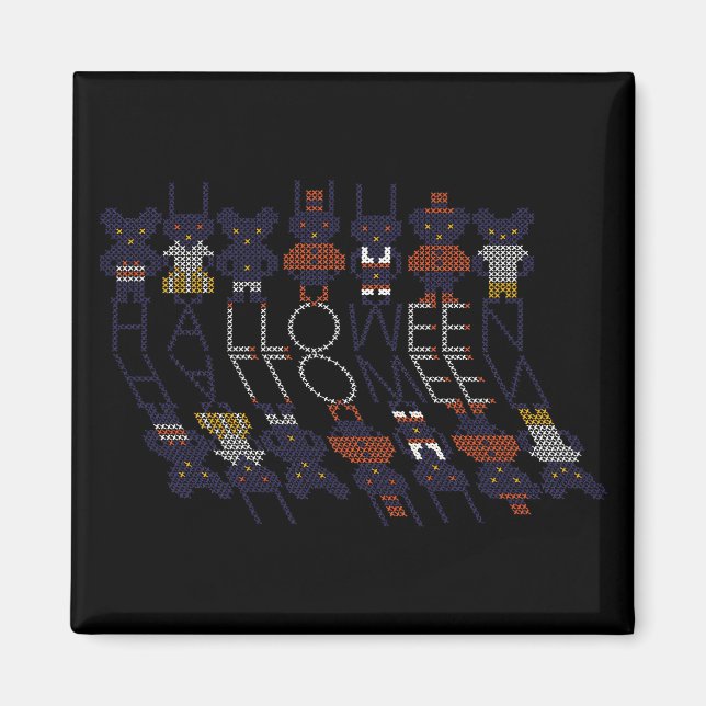 Imã Horror Spooky Stick Cross Halloween Monstros (Frente)