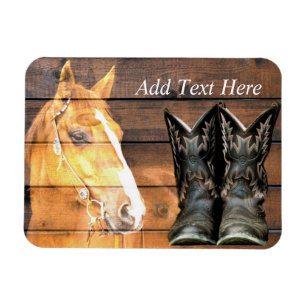 Ímã Horse Cowboy Boots Conselho Russo de Celeiro