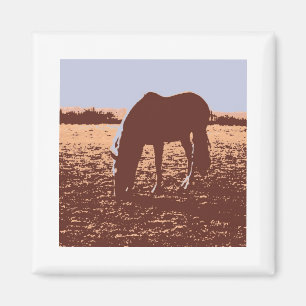Imã Horse Grazing Pop Art