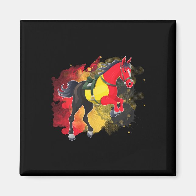Imã Horse Riding Belgium Flag (Frente)
