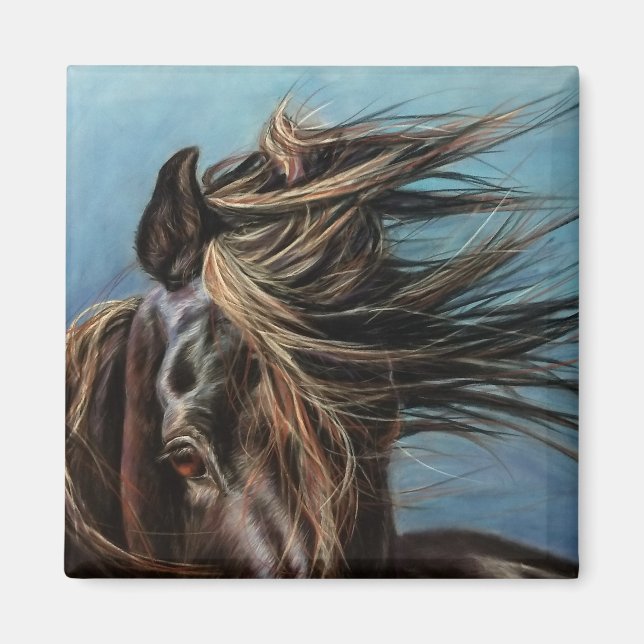 Imã Horse with windblown mane: magnet (Frente)