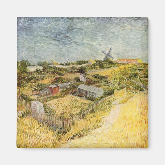 Imã Hortas Vegetais, Montmartre, por Vincent van Gogh (Frente)