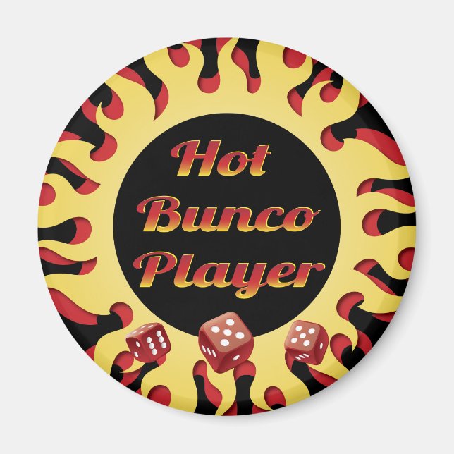 Imã hot bunco player com dados vermelhos (Frente)