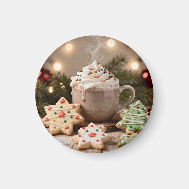 Imã Hot Cocoa and Sugar Cookies | Christmas (Frente)