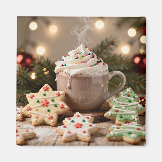 Imã Hot Cocoa and Sugar Cookies | Christmas (Frente)