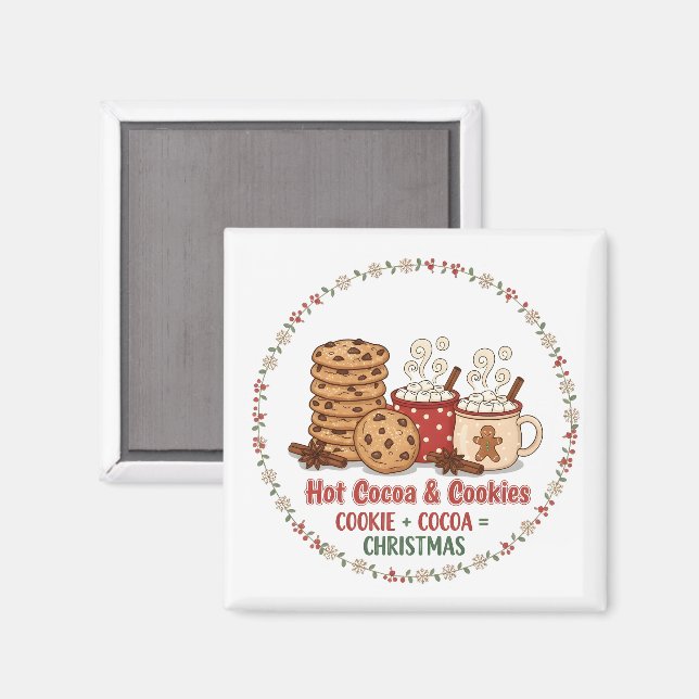 Imã Hot Cocoa & Cookies Christmas (Front/Back)