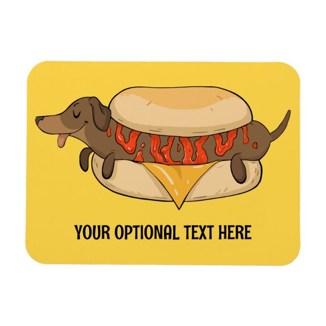 Ímã Hot Dog de Texto Personalizado (Horizontal)