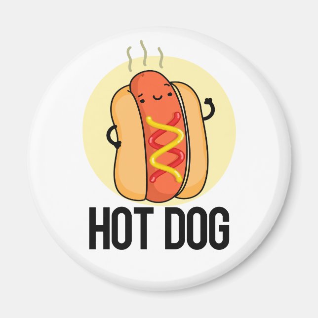 Imã Hot Dog Engraçado Snack Pun (Frente)