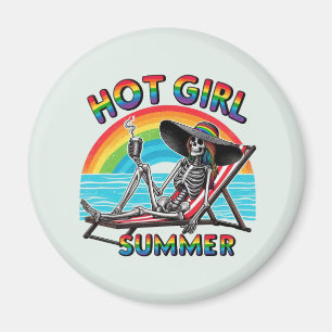 Imã Hot Girl Summer Skeleton Retro Beach Design