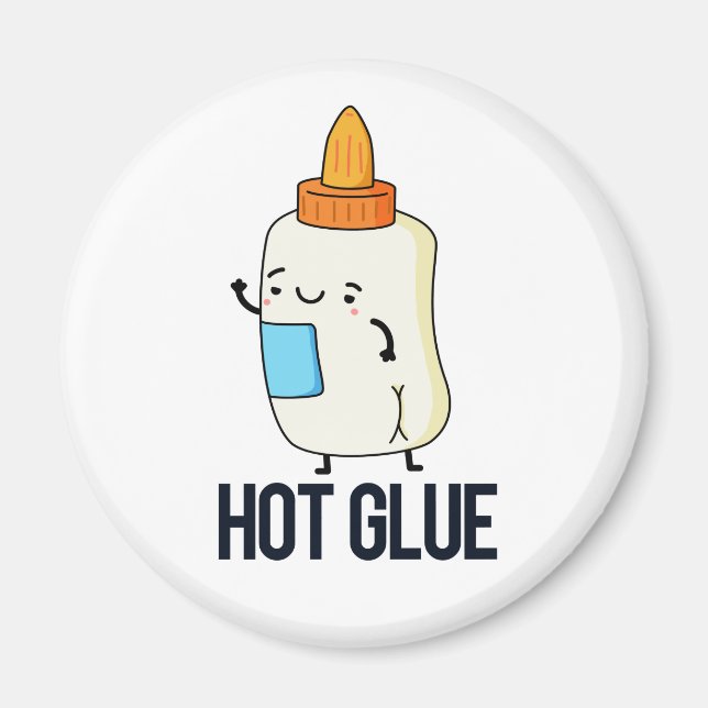 Imã Hot Glue Funny Pun (Frente)