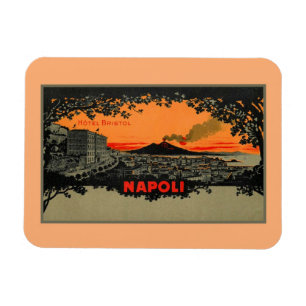 Ímã Hotel antigo Bristol Nápoles Napoli do litho da