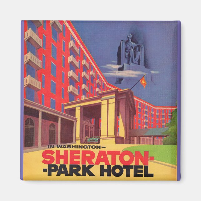 Imã Hotel Sheraton Park dos anos 50 - Washington, DC e (Frente)