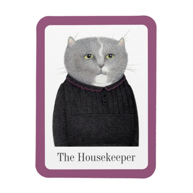 Ímã HOUEKEEPER CAT 3x4 Magnet flexível + texto (Vertical)