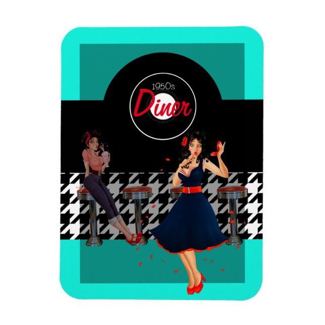 Ímã Houndstooth verificou íman de safra dos anos 50 (Vertical)