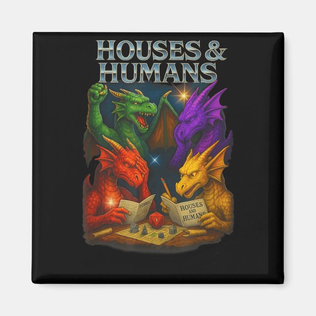 Imã Houses And Humans Funny Novelty Rpg Gamers Men Wom (Frente)