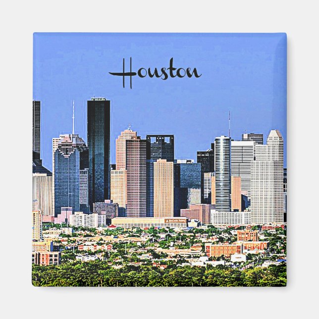 Imã Houston, fotografia cênica da cidade do Texas (Frente)