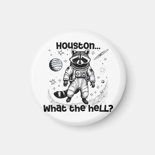 Imã Houston. Que diabos? Raccoon Adorável (Frente)