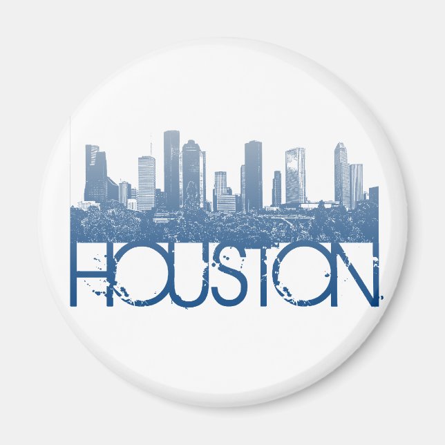 Imã Houston Skyline Design (Frente)