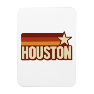 Ímã Houston Texas Retro Vintage Star Design
