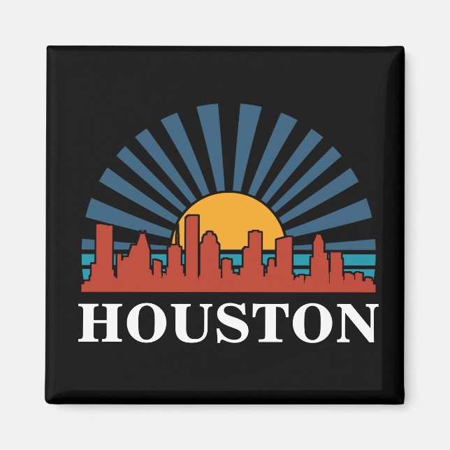 Imã Houston Texas Vintage Sunset Viagem (Frente)