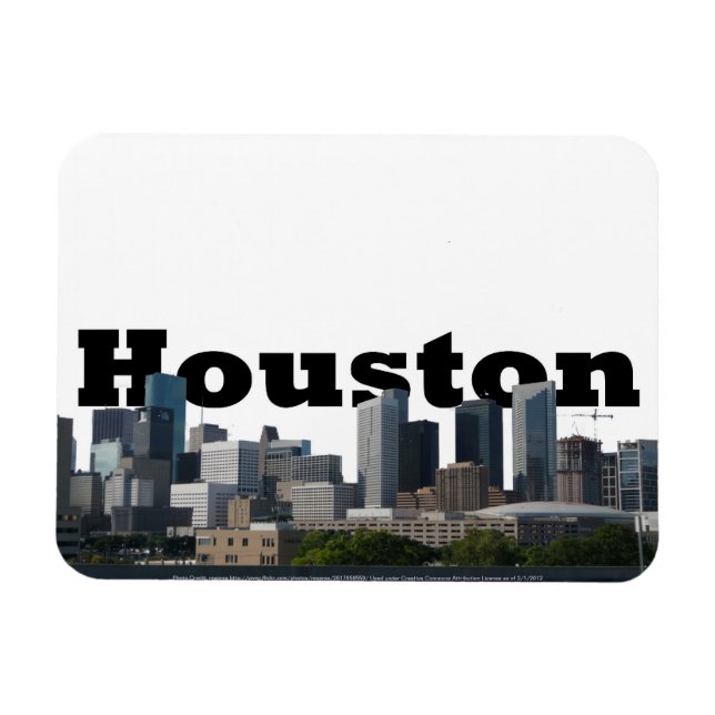Ímã Houston TX Skyline Magnet com Houston no céu (Horizontal)