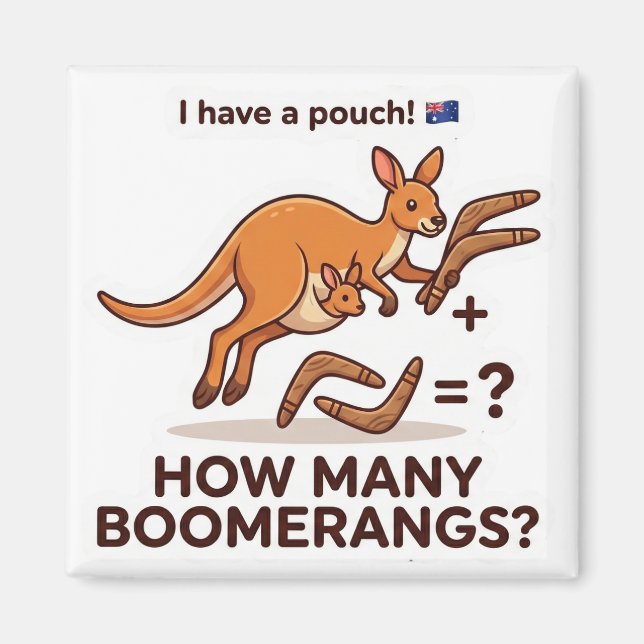 Imã How Many Boomerangs? Kangaroo Math Game (Frente)