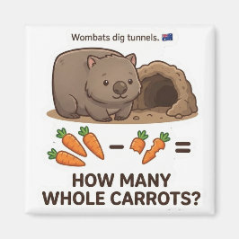 Imã How Many Carrots? Wombat Math Subtraction Game