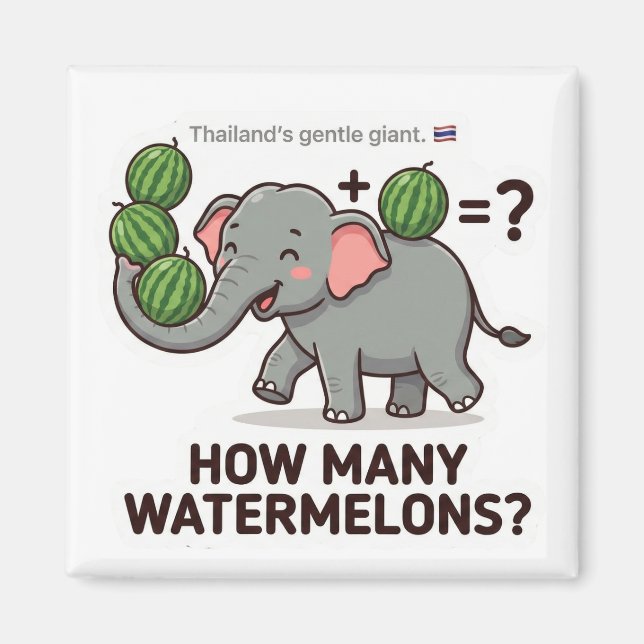 Imã How Many Watermelons? Elephant Math Game (Frente)