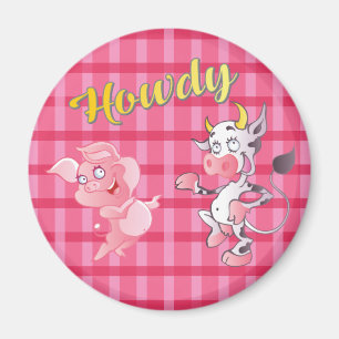 Imã Howdy Cow N' Pig Standard Magnet