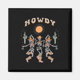 Imã Howdy Cowboy Skeleton Dancing Country Hall Ocident