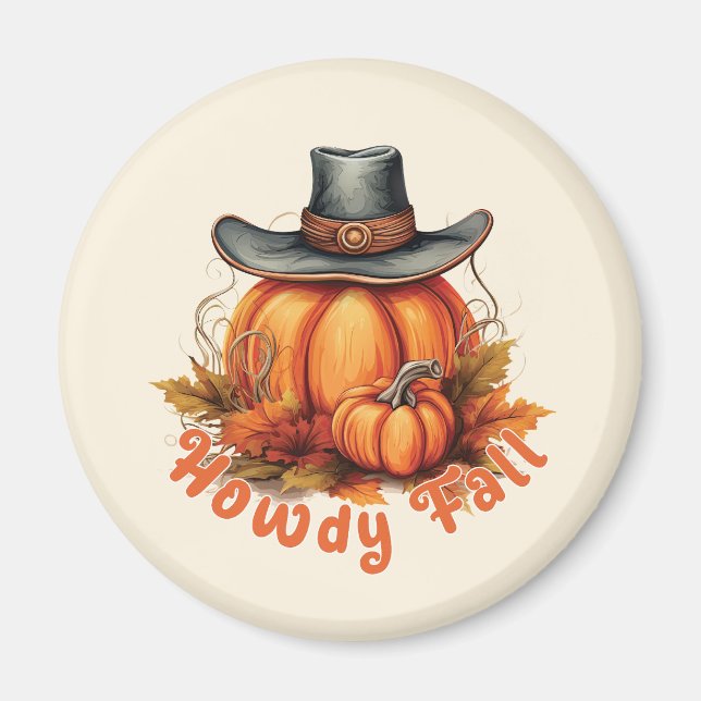 Imã Howdy Fall - Rustic Autumn Vibes (Frente)