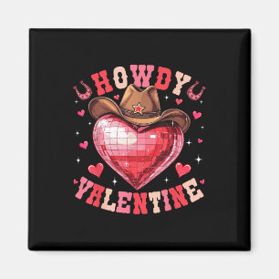 Imã Howdy Namorados Disco Heart Cowboy Hat Western Val
