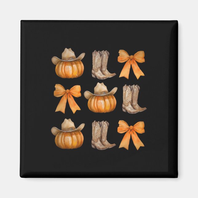 Imã Howdy Pumpkin Western Fall Arco Thanksgivi (Frente)