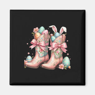 Imã Howdy Western Easter Bunny Coquette Cowboy Boots E