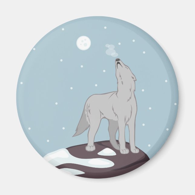 Imã Howling Artic Wolf (Frente)