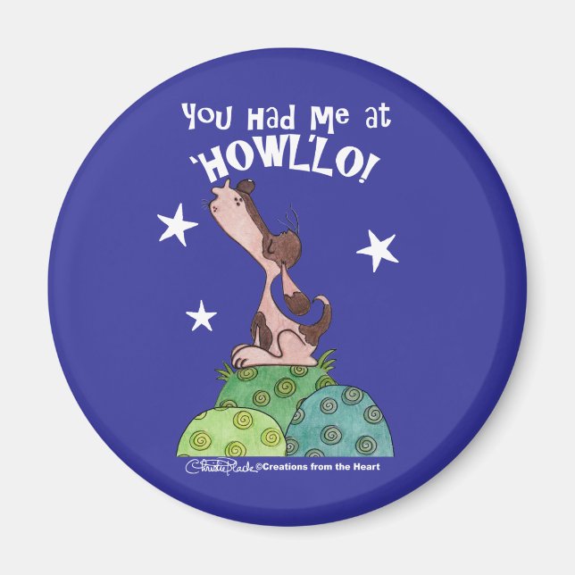 Imã Howling Basset Hound Night (Frente)