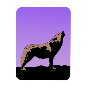 Ímã Howling Wolf no Sunset - Arte Original da Vida Sel