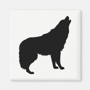 Imã Howling Wolf Silhouette