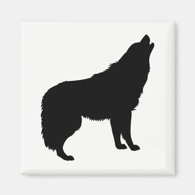 Imã Howling Wolf Silhouette (Frente)