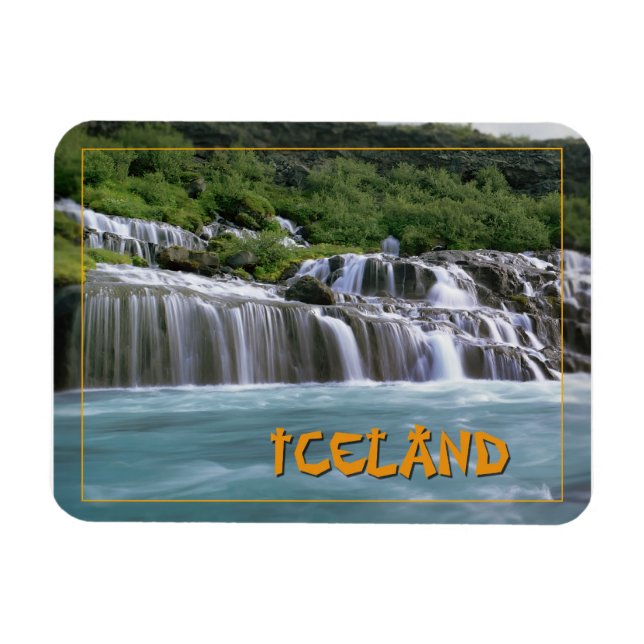 Ímã Hraunfossar Falls Islândia (Horizontal)