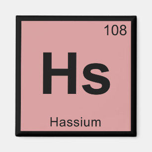Imã Hs - Símbolo de Mesa periódica de química do po