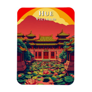 Ímã Hue Vietnam Pagoda Viagem Retro