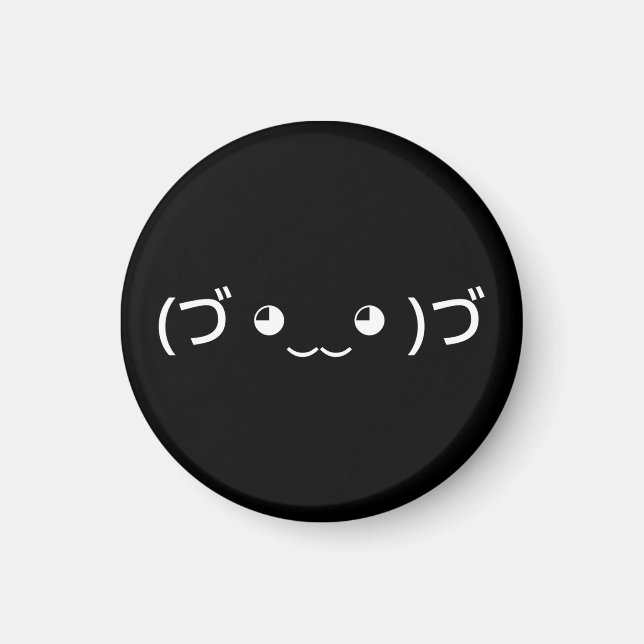 Imã Hugging Emoticon (づ ◕ ‿ ◕ ‿ )づ japonês Kaomoji (Frente)