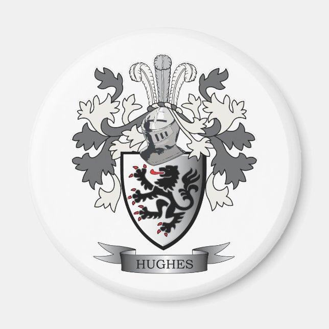 Imã Hughes Family Crest Casaco de Armas (Frente)