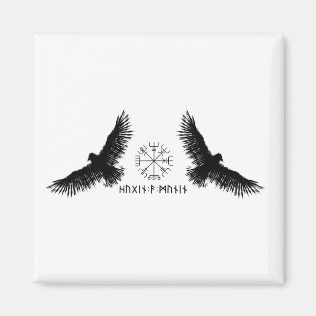 Imã Hugin & Munin | Vegvisir | Odins Raben | schwarz (Frente)
