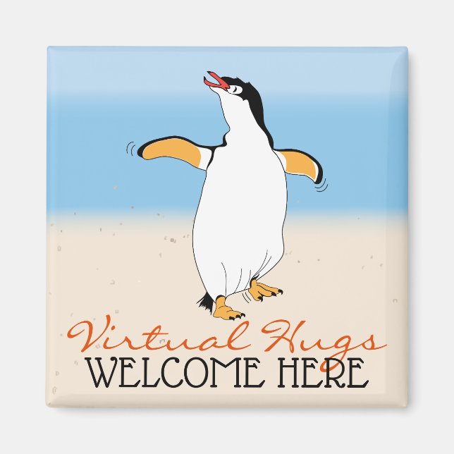 Imã Hugs Virtuais Bem-Vindo Aqui (Frente)