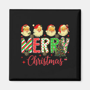 Imã Hugvyn Christmas_ Vintage Papai Noel Face Feliz C