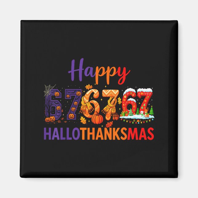 Imã Hugvyn Six Seven Meme 67 Hallothanksmas Dia das Br (Frente)