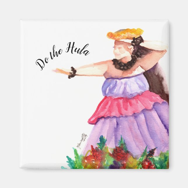 Imã Hula Dancer Hawaiian Magnet (Frente)