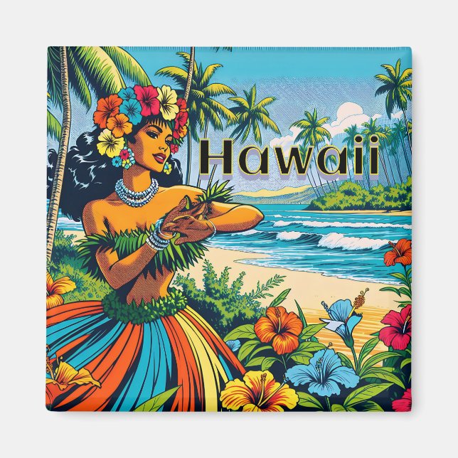 Imã Hula Dancer nas Ilhas Havaianas (Frente)